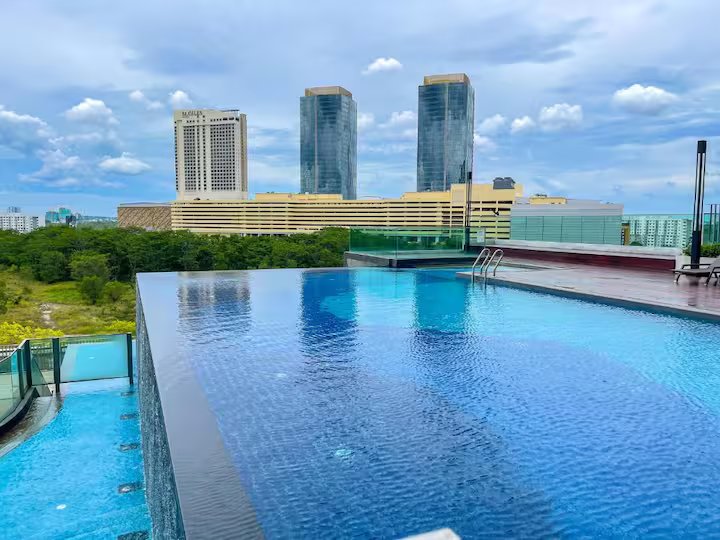 Rooftop pool and Southkey skyline beside Mid Valley Southkey, Johor Bahru